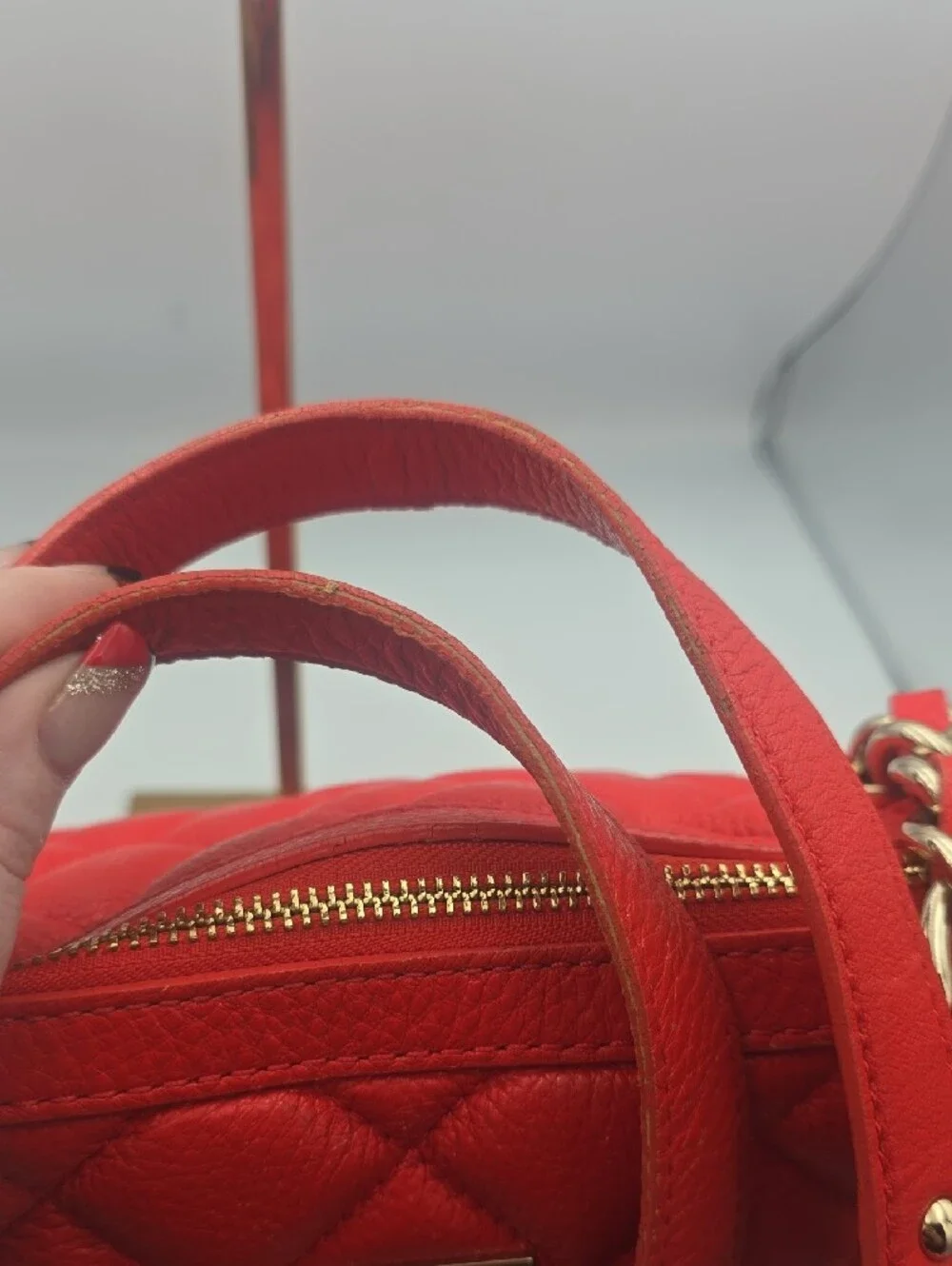 Kate Spade Orange Liberty Street Helena Quilted Chain Med Shoulder Bag (GOOD)🧡